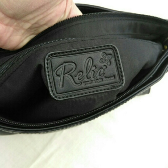 Relic faux leather black handbag purse twisted handle - Picture 4 of 6